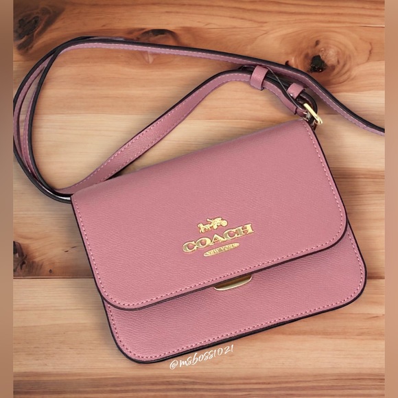 Coach Mini Brynn Leather Crossbody in True Pink BRAND NEW W/TAGS - Picture 1 of 11